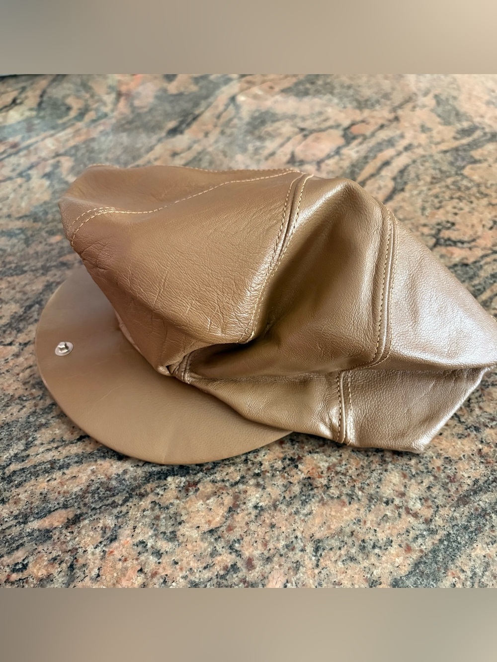 Vintage Deerskin Trading Post Genuine Leather Newsboy Cap, Size 7